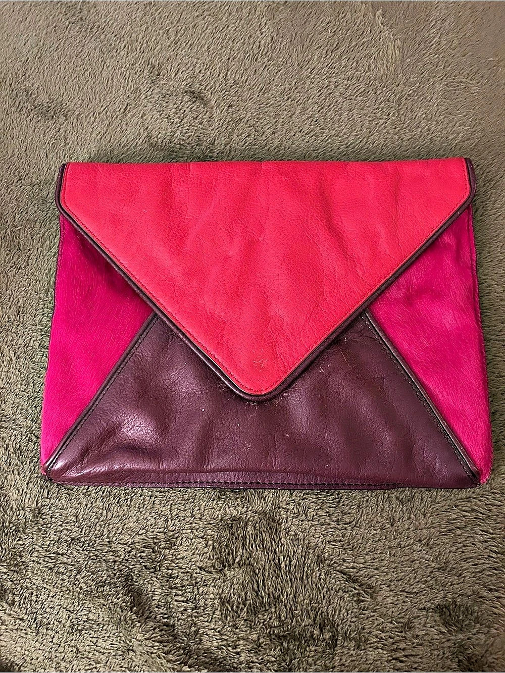 Banana Republic Theresa Colorblock Haircalf Envelope Clutch Crossbody Bag